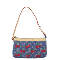 Louis Vuitton x Takashi Murakami Pochette Accessoires Denim Monogram Cerises
