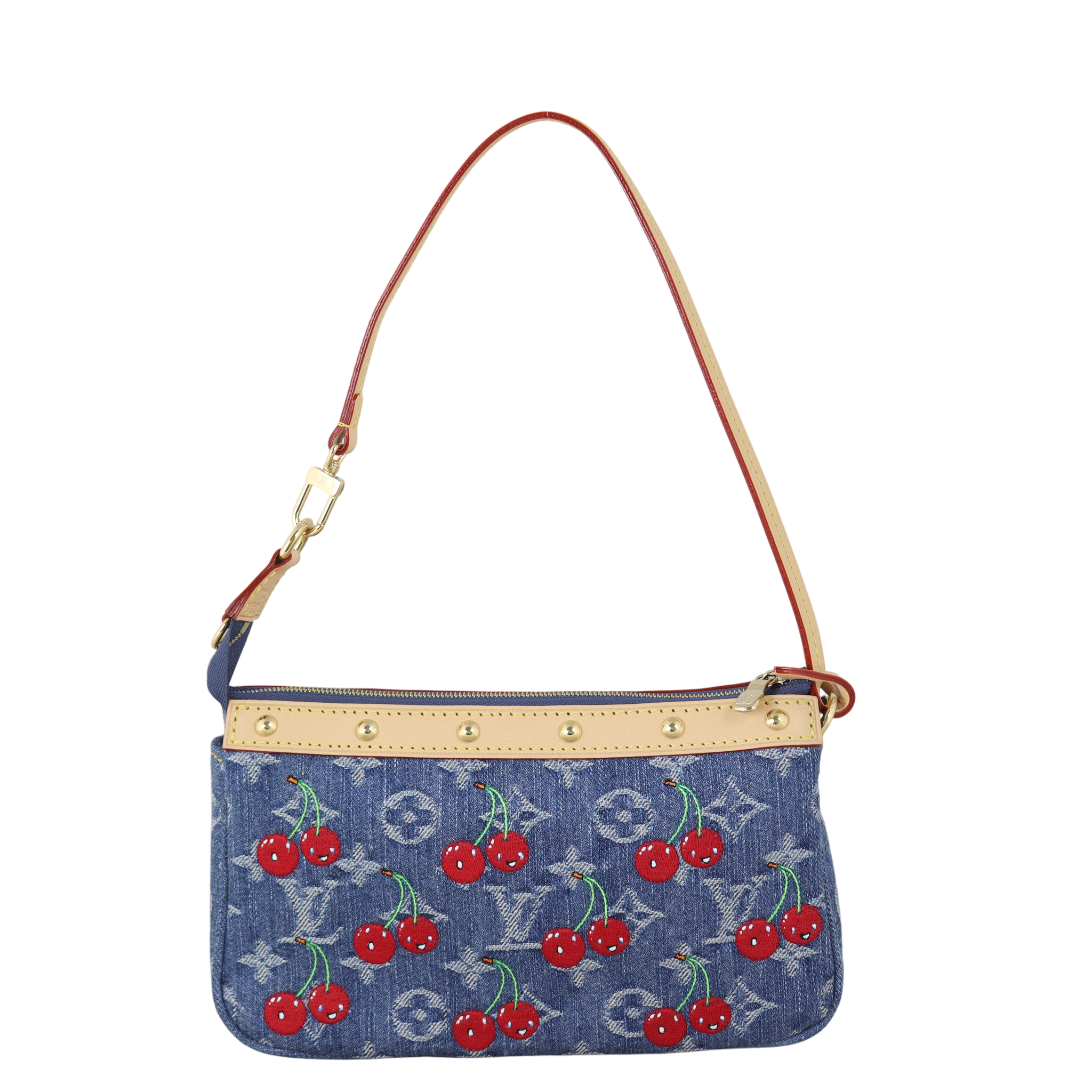 Louis Vuitton x Takashi Murakami Pochette Accessoires Denim Monogram Cerises