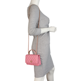 Chanel Metal Quilted Top Handle Wallet on Chain