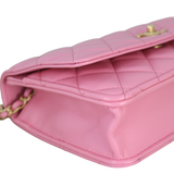 Chanel Metal Quilted Top Handle Wallet on Chain