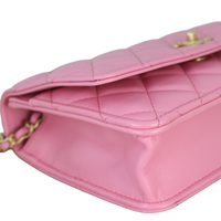 Chanel Metal Quilted Top Handle Wallet on Chain