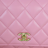 Chanel Metal Quilted Top Handle Wallet on Chain