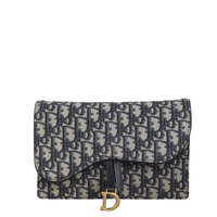 Dior Saddle Pouch Wallet on Chain Oblique
