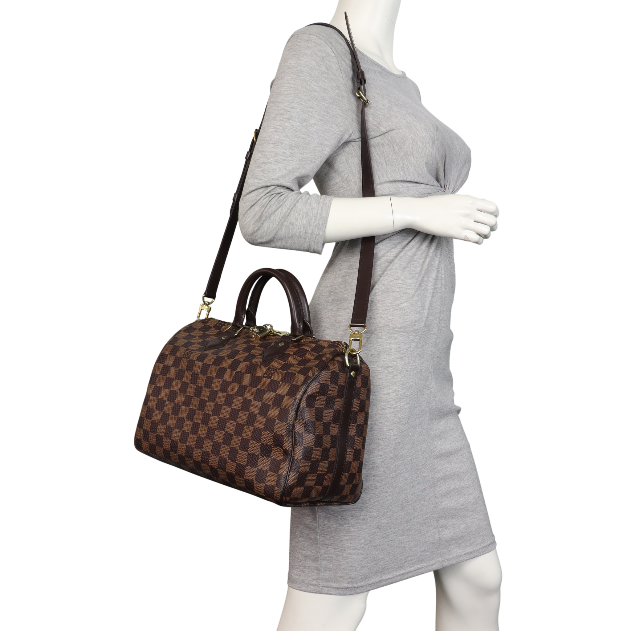 Louis Vuitton Speedy 30 Bandouliere Damier Ebene