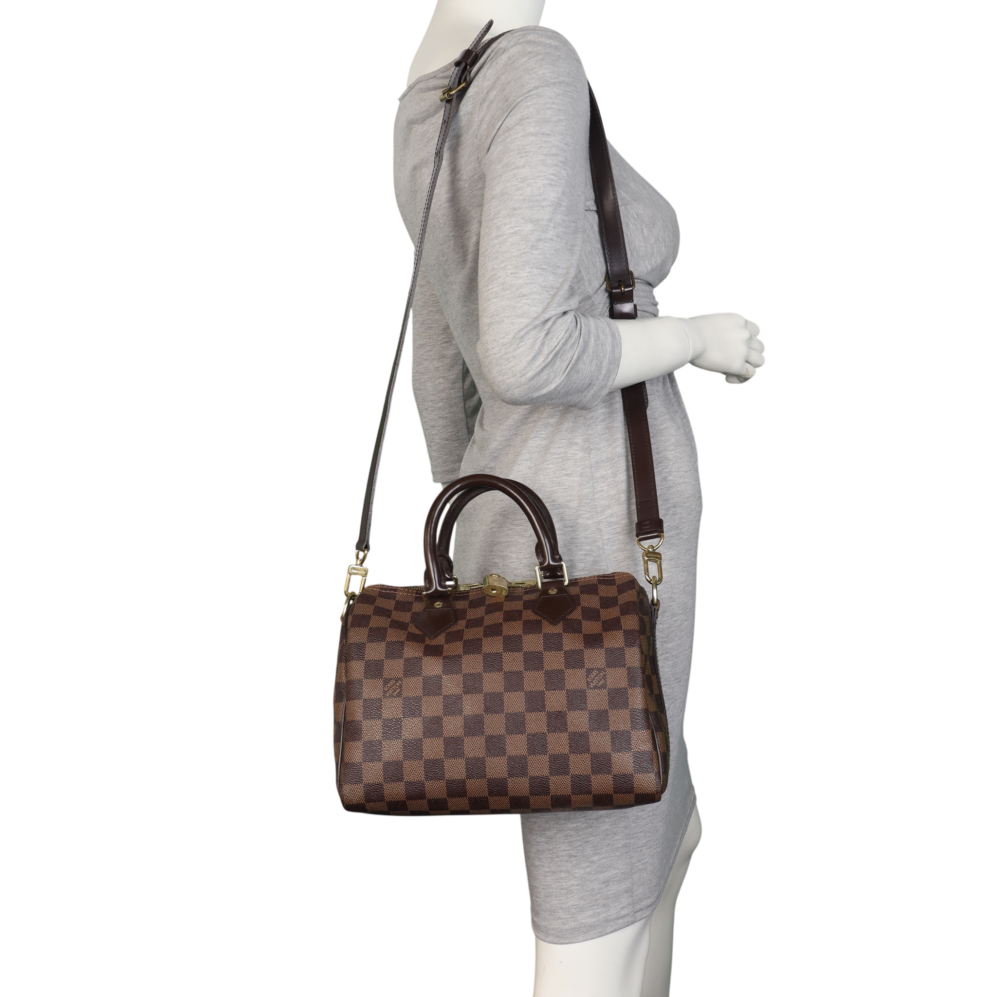 Louis Vuitton Speedy 25 Bandouliere Damier Ebene