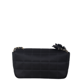 Chanel Camellia Satin Chocolate Bar Flap Bag Mini