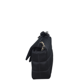 Chanel Camellia Satin Chocolate Bar Flap Bag Mini