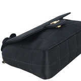 Chanel Camellia Satin Chocolate Bar Flap Bag Mini