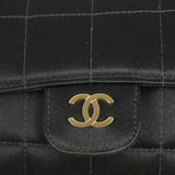 Chanel Camellia Satin Chocolate Bar Flap Bag Mini