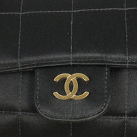 Chanel Camellia Satin Chocolate Bar Flap Bag Mini