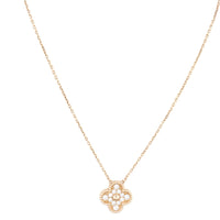 Van Cleef & Arpels Vintage Alhambra Diamond 18k Rose Gold Pendant Necklace