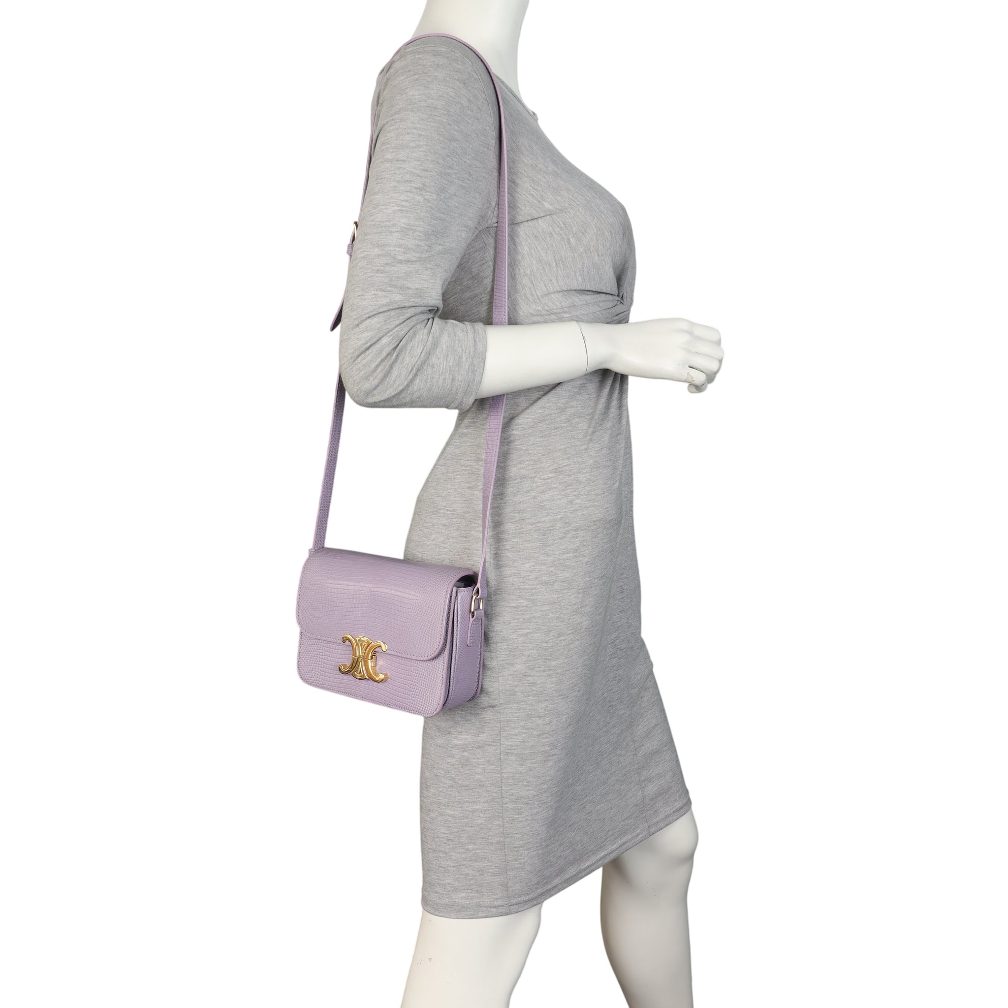 Celine Teen Triomphe Crossbody Lizard