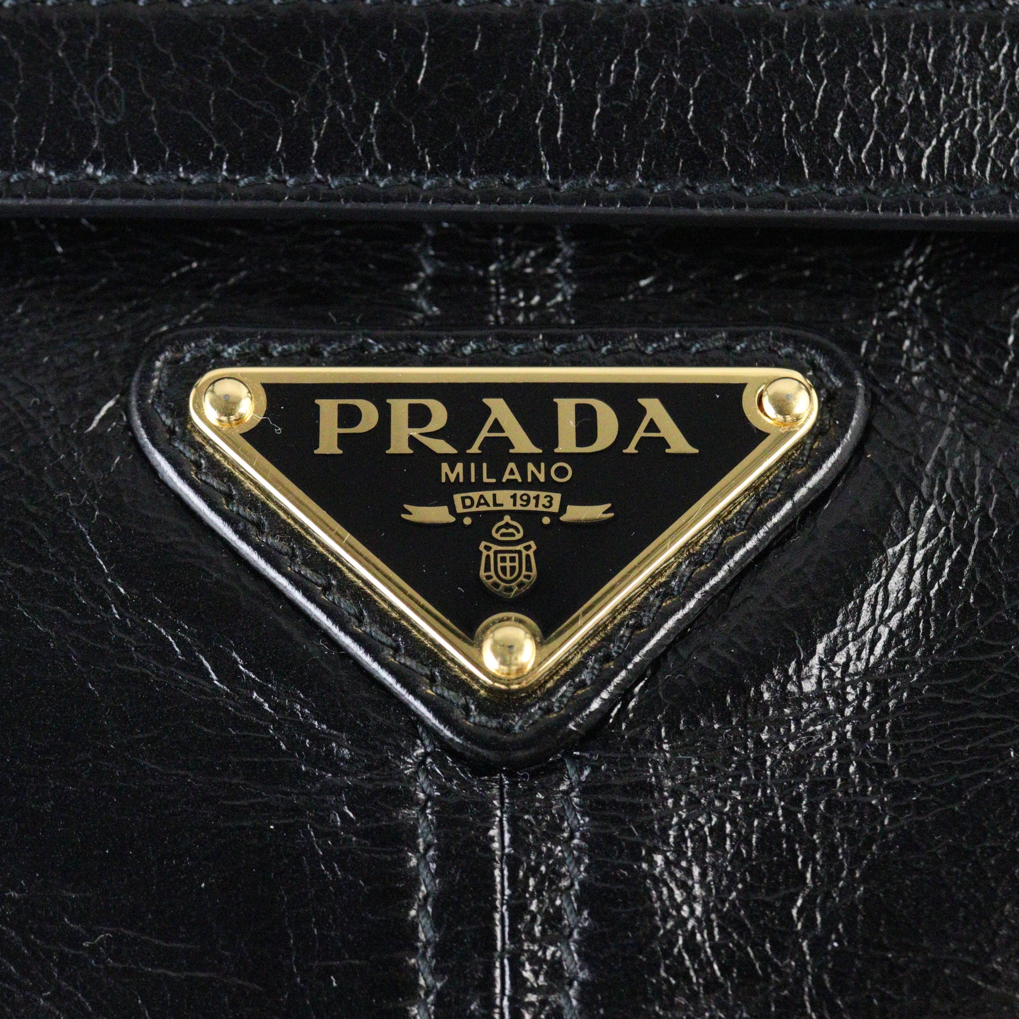 Prada Vitello Shine Bonnie Shoulder Bag Large