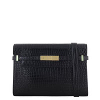 Saint Laurent Manhattan Shoulder Bag Medium Croc Embossed
