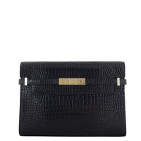 Saint Laurent Manhattan Shoulder Bag Medium Croc Embossed