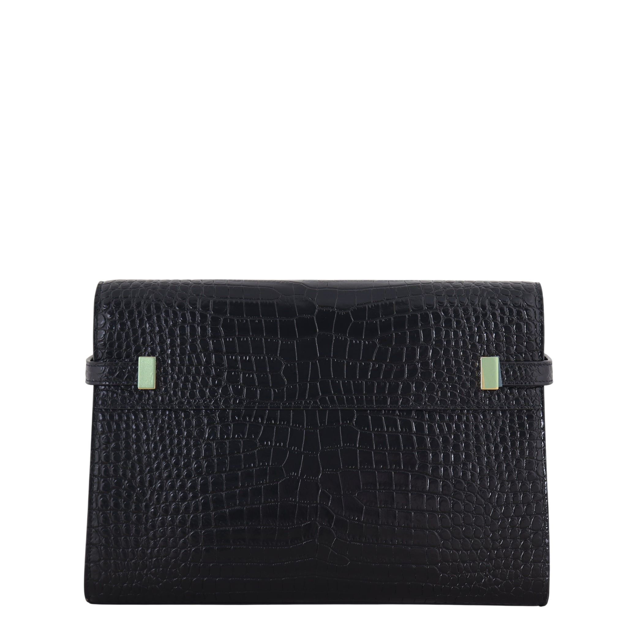 Saint Laurent Manhattan Shoulder Bag Medium Croc Embossed