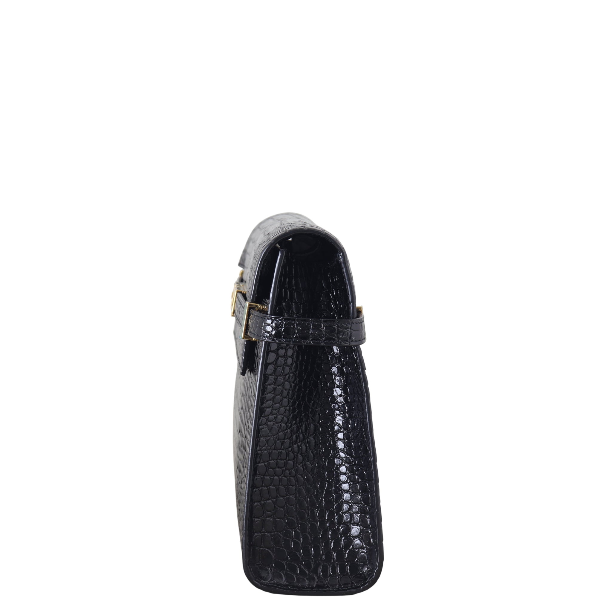 Saint Laurent Manhattan Shoulder Bag Medium Croc Embossed