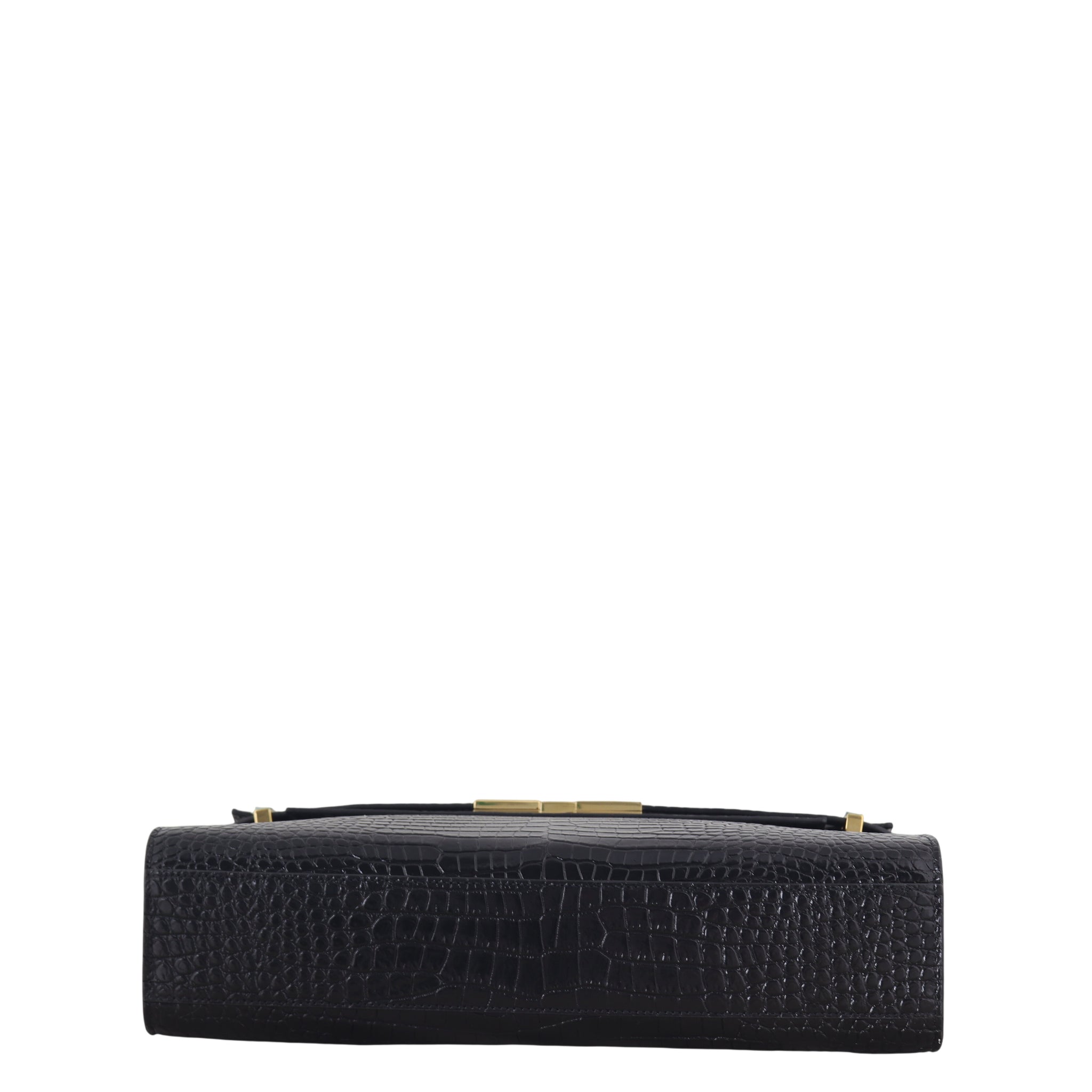 Saint Laurent Manhattan Shoulder Bag Medium Croc Embossed
