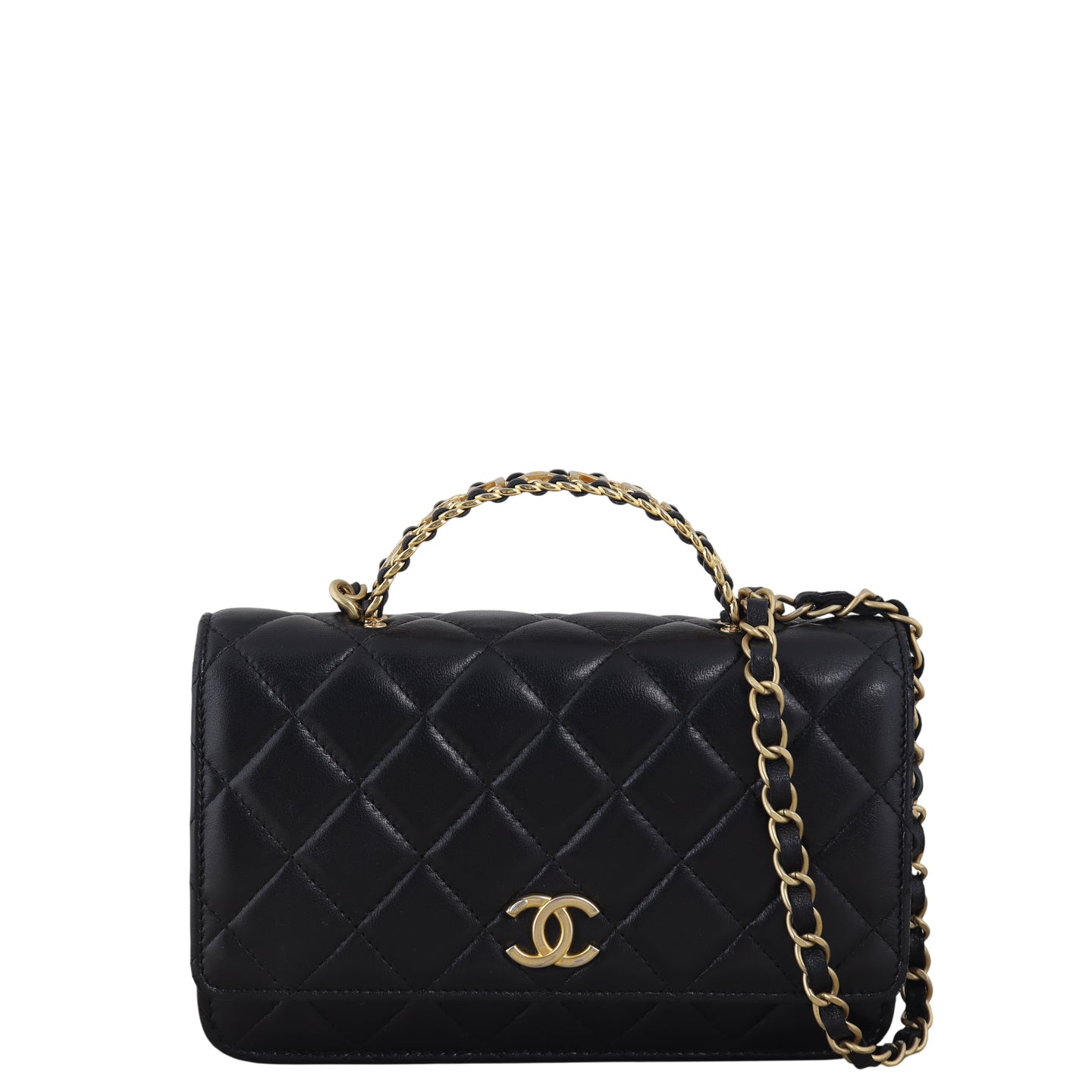 Chanel Logo Top Handle Wallet on Chain