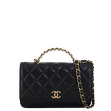 Chanel Logo Top Handle Wallet on Chain