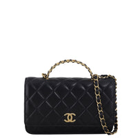 Chanel Logo Top Handle Wallet on Chain
