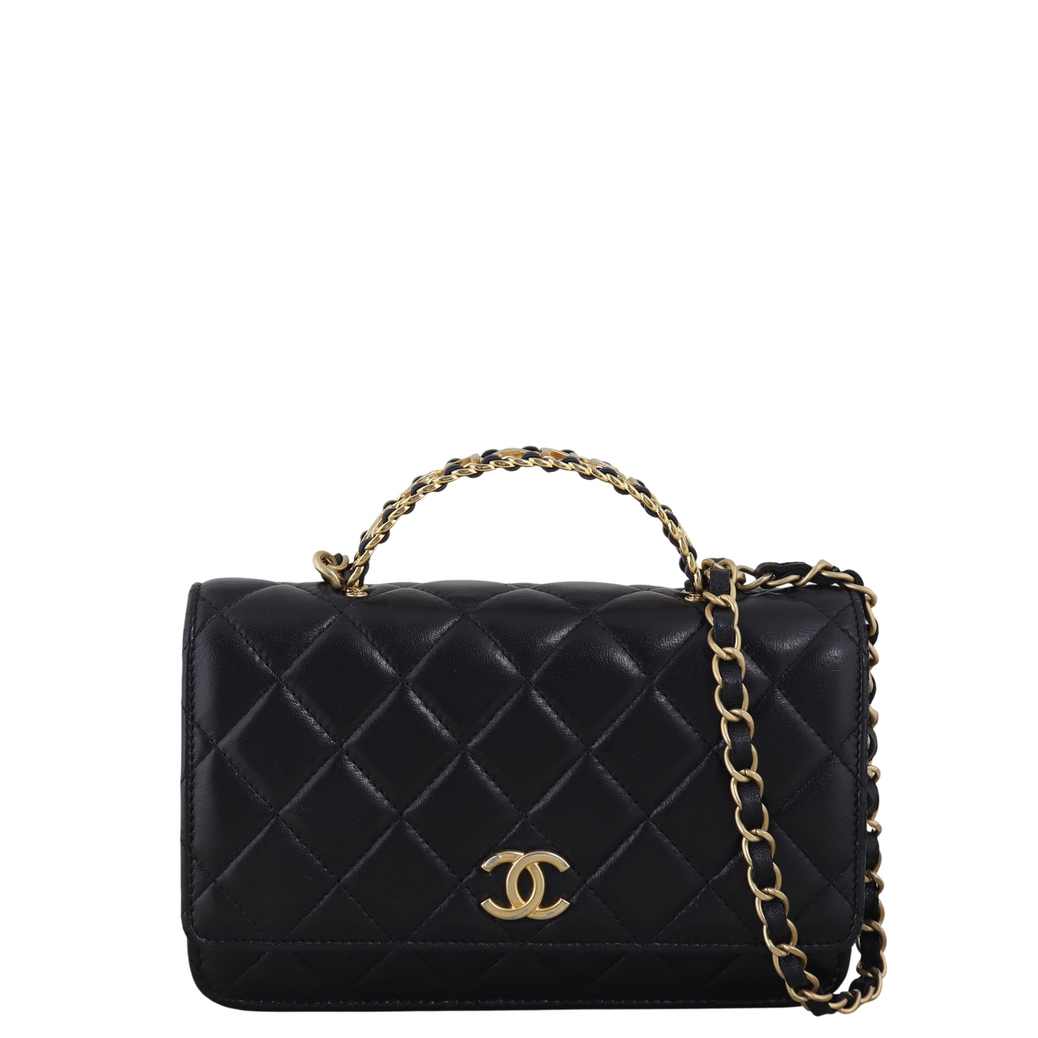 Chanel Logo Top Handle Wallet on Chain