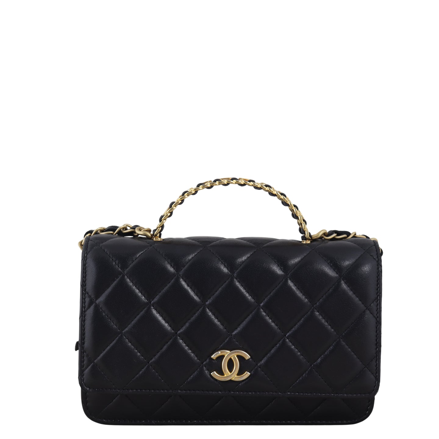 Chanel Logo Top Handle Wallet on Chain