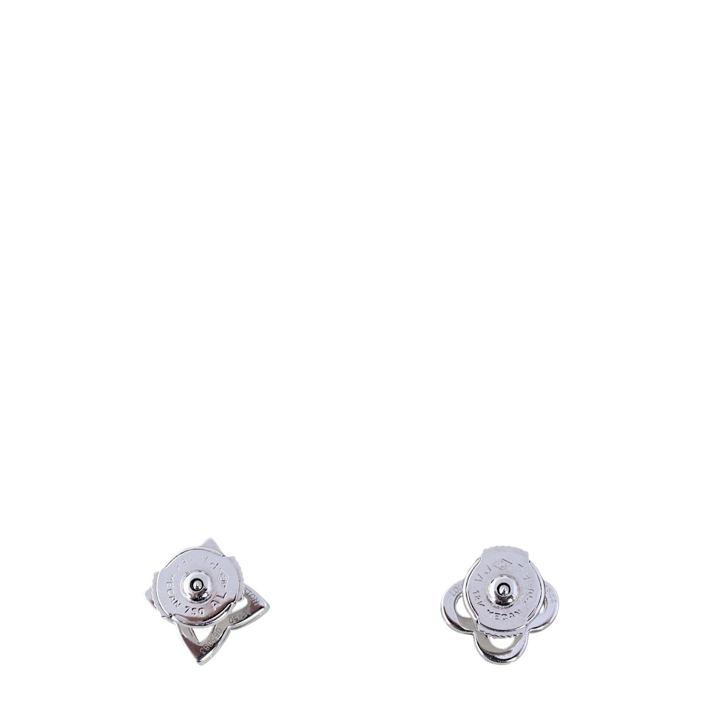 Louis Vuitton Monogram Fusion Diamond 18k White Gold Earrings