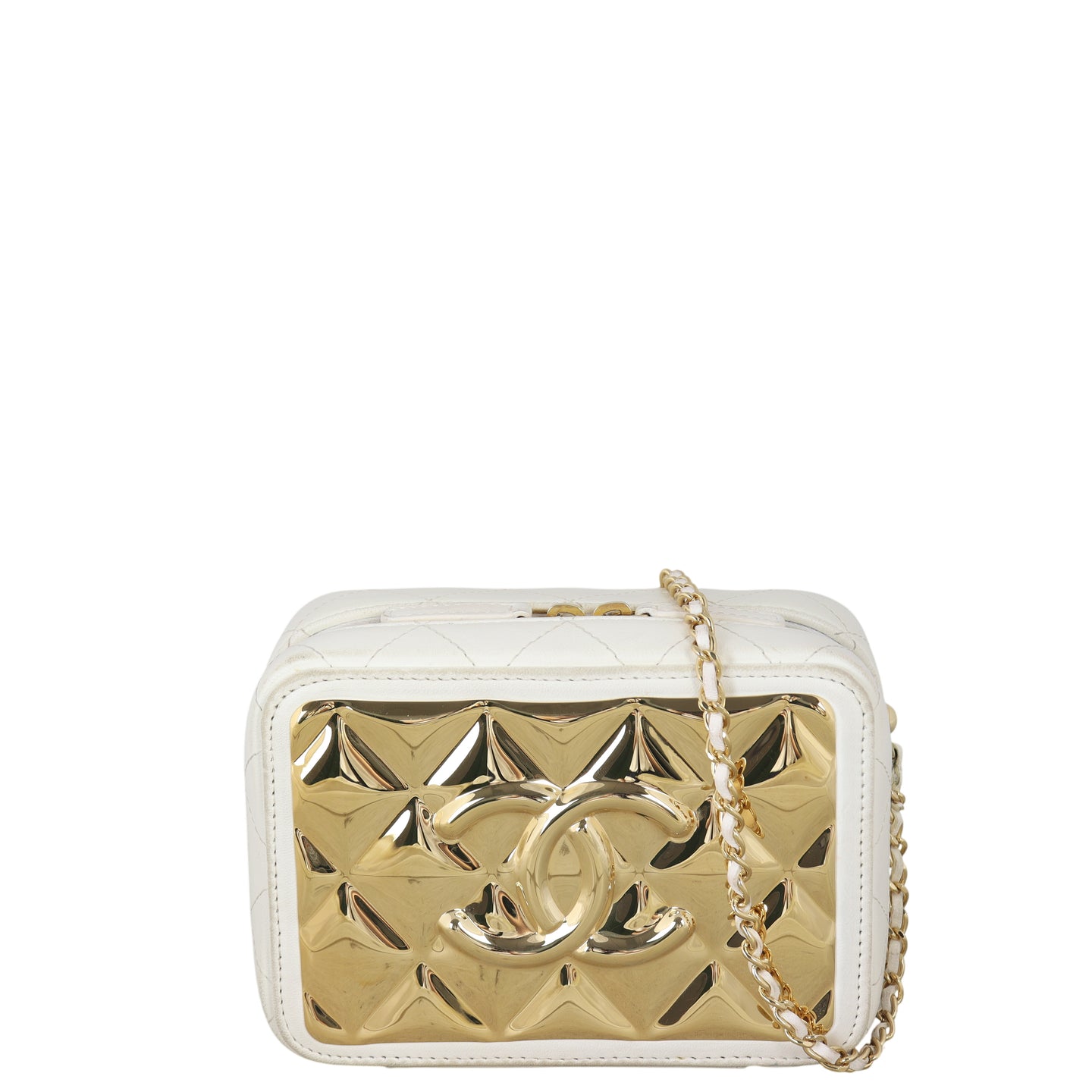Chanel CC Golden Plate Zip Around Vanity Case