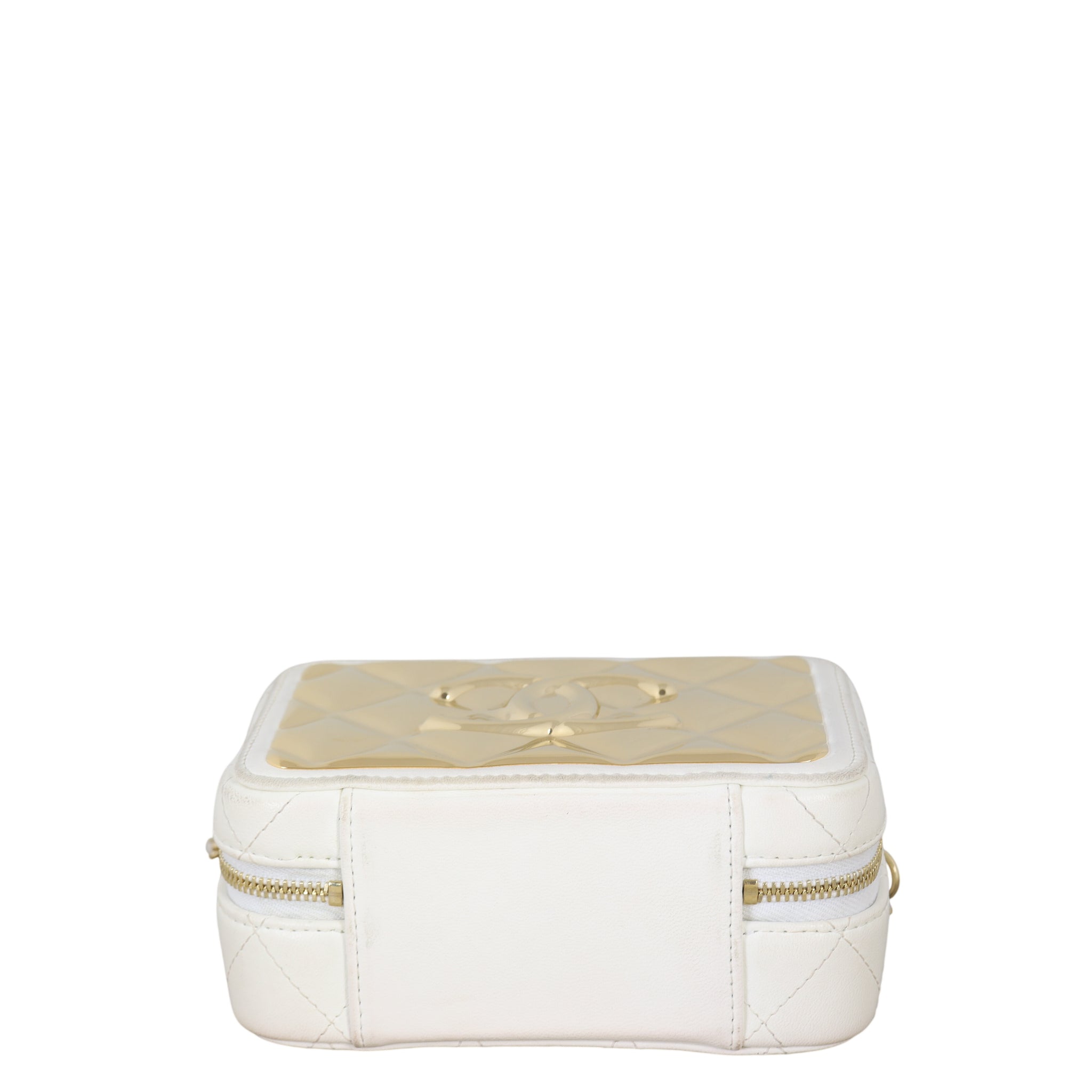 Chanel CC Golden Plate Zip Around Vanity Case