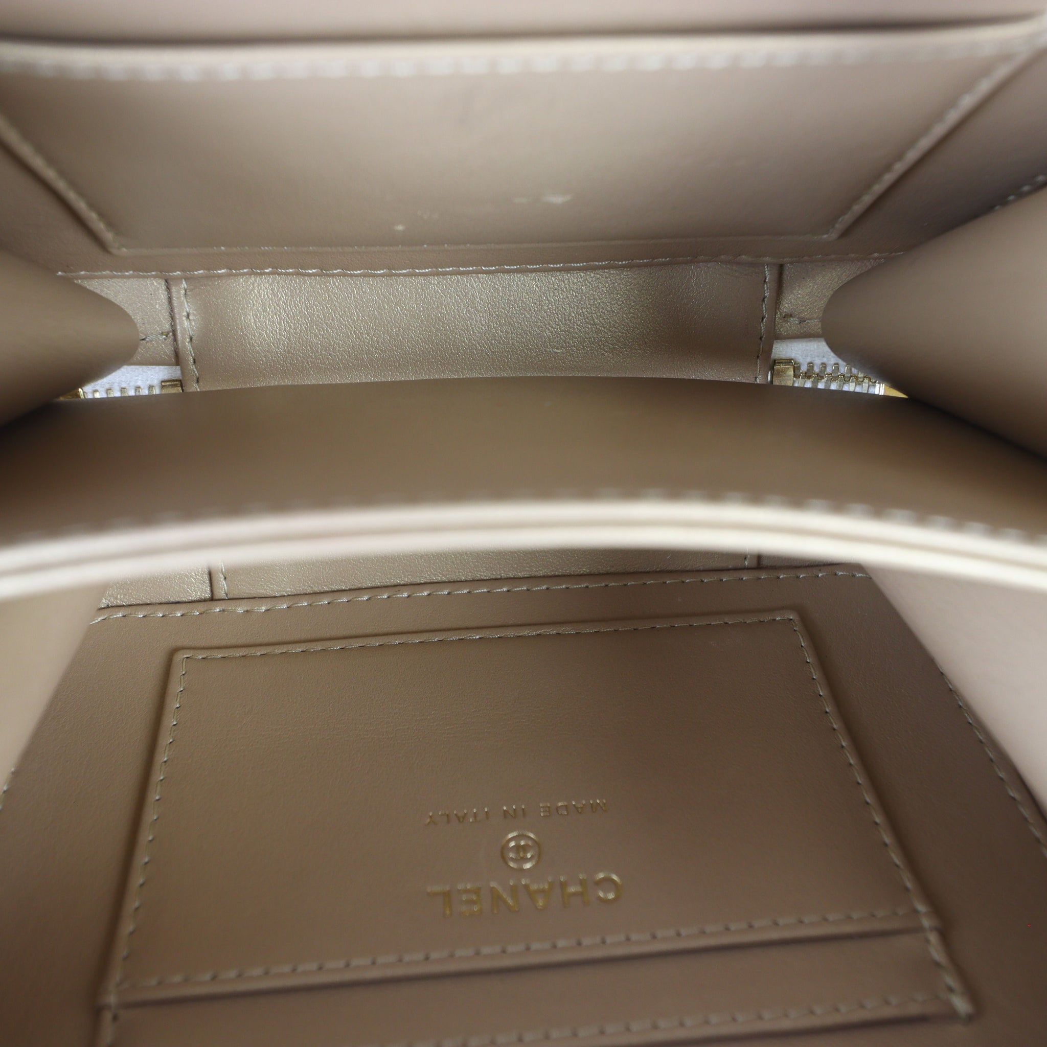 Chanel CC Golden Plate Zip Around Vanity Case