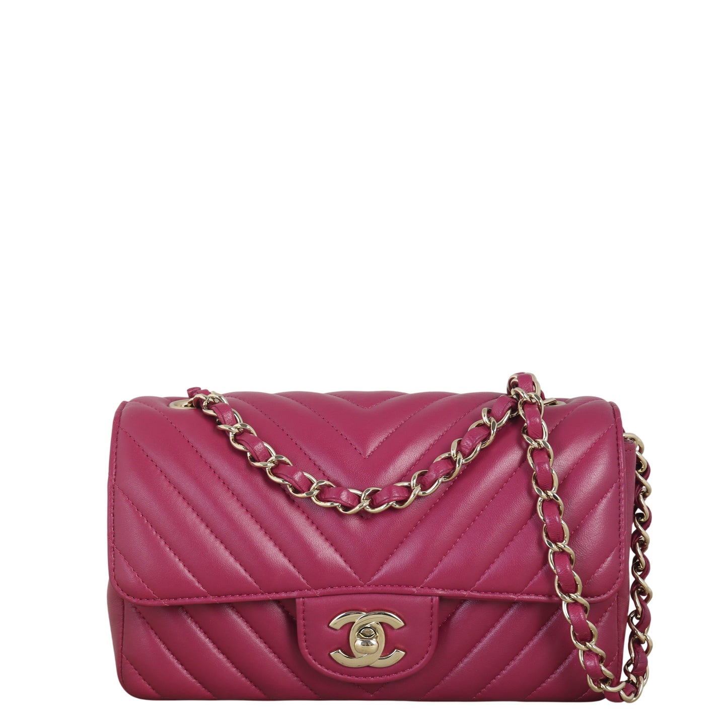 Chanel Classic Flap Mini Rectangular Bag Chevron Lambskin