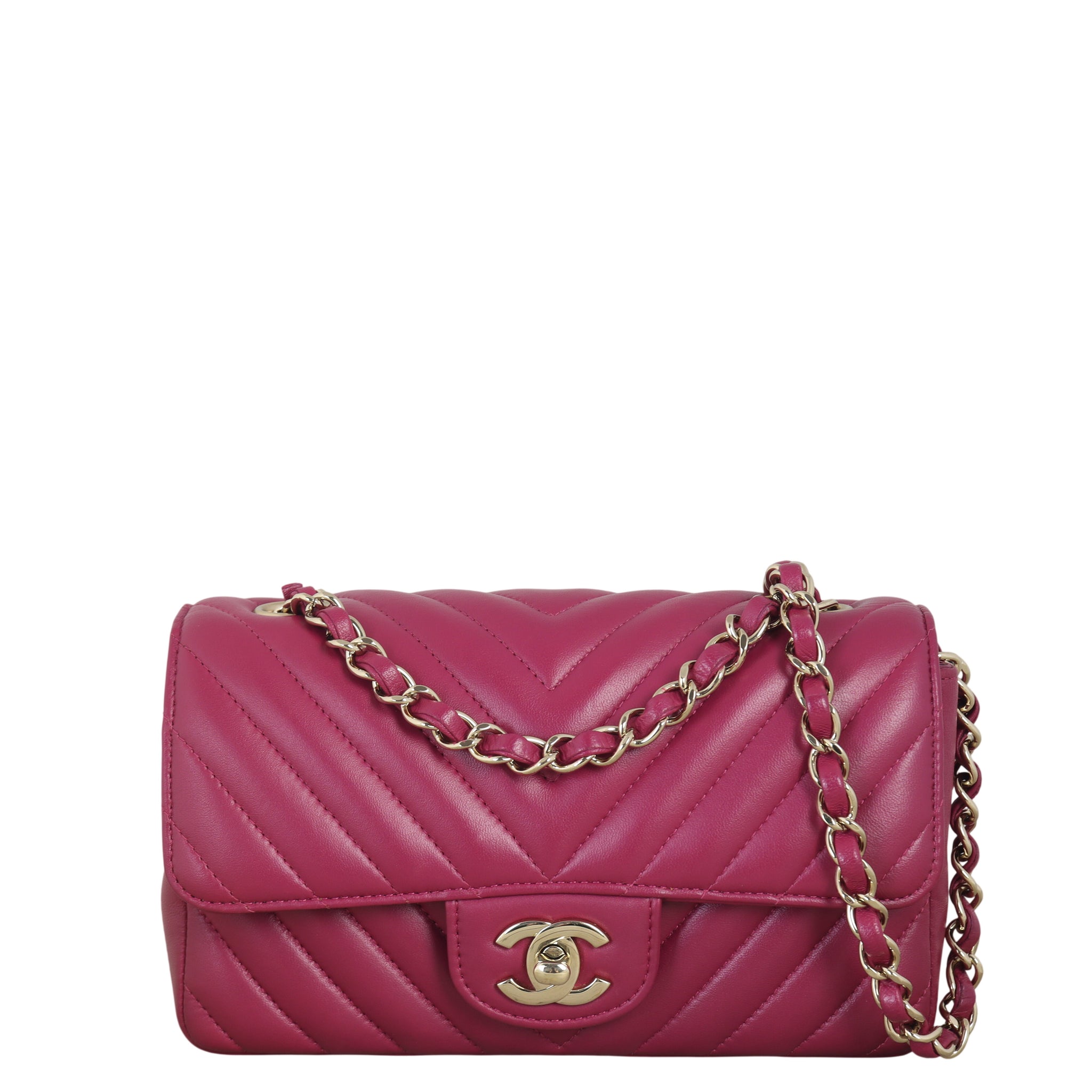 Chanel Classic Flap Mini Rectangular Bag Chevron Lambskin