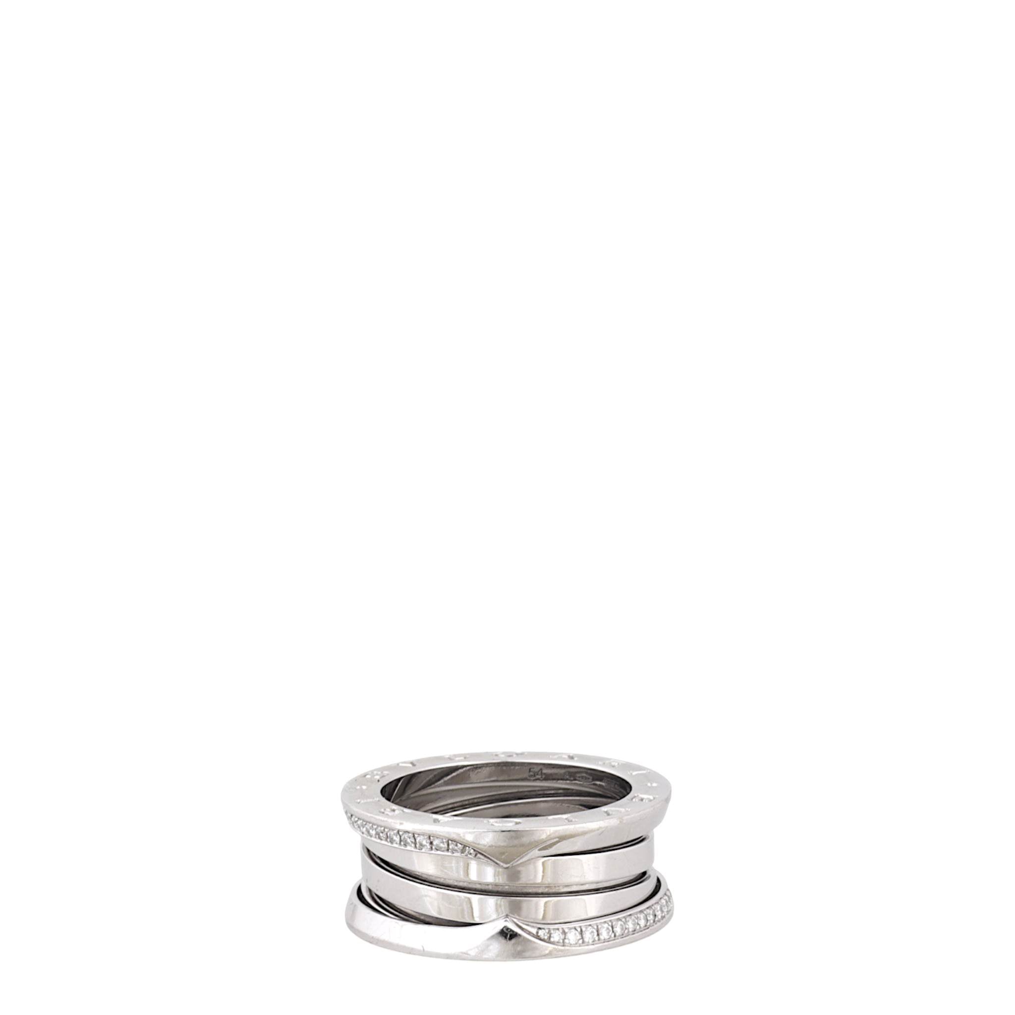 Bvlgari B.Zero1 Diamond 18k White Gold Three Band Ring