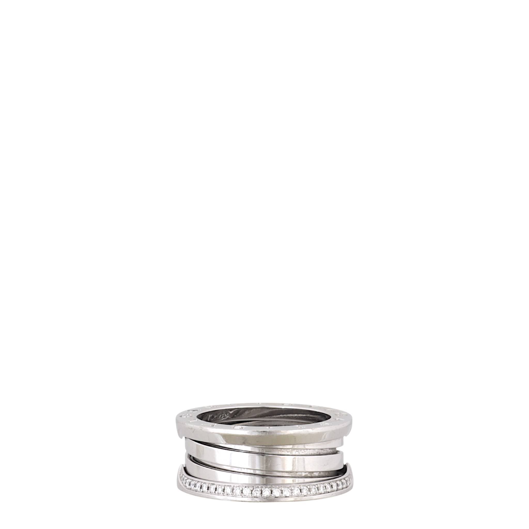 Bvlgari B.Zero1 Diamond 18k White Gold Three Band Ring