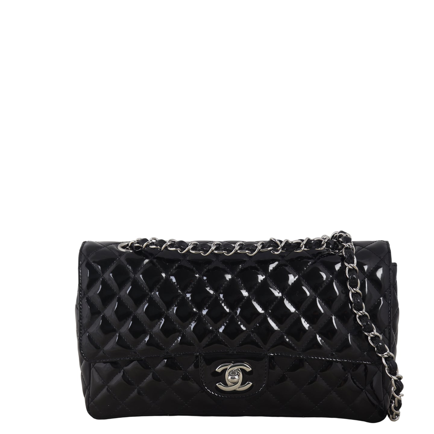 Chanel Secret Label Single Flap Medium Patent