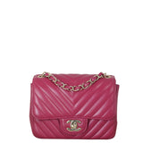 Chanel Classic Flap Mini Square Bag Chevron Lambskin