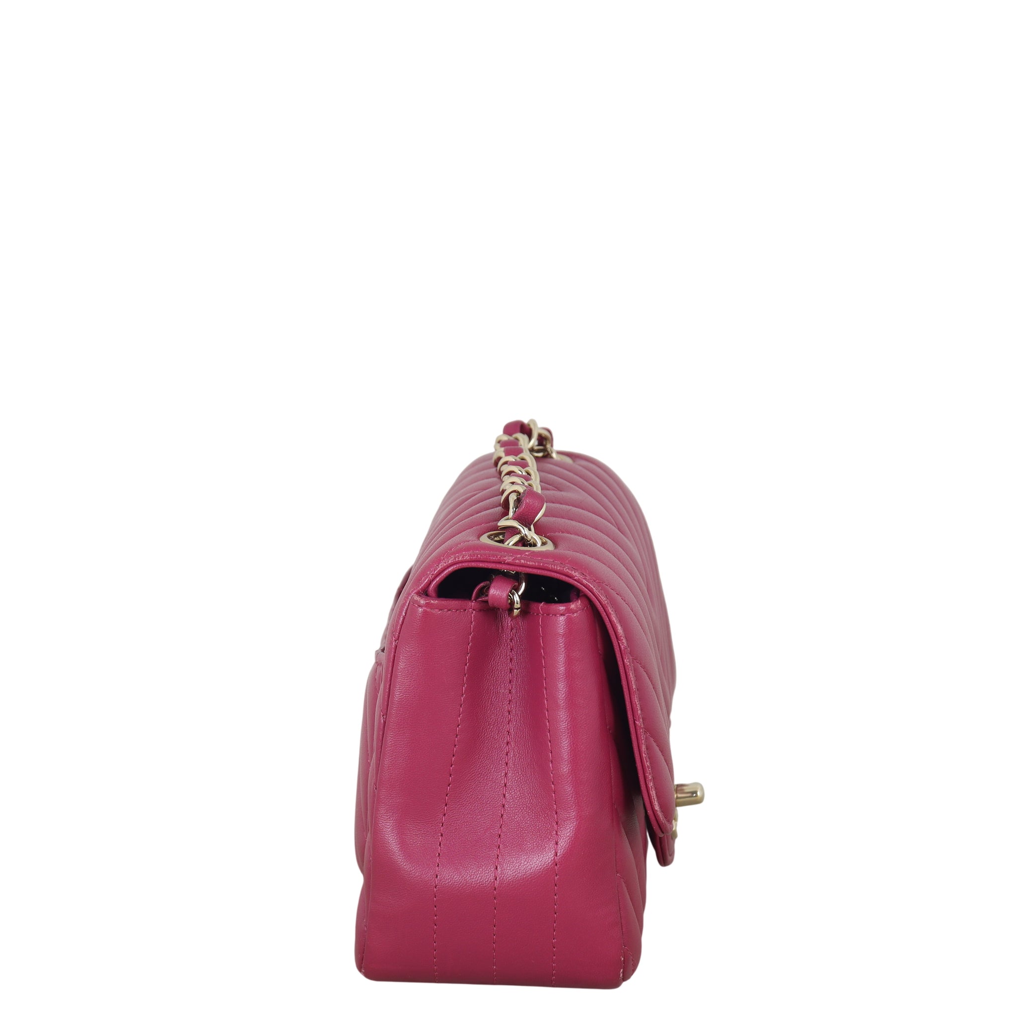 Chanel Classic Flap Mini Square Bag Chevron Lambskin