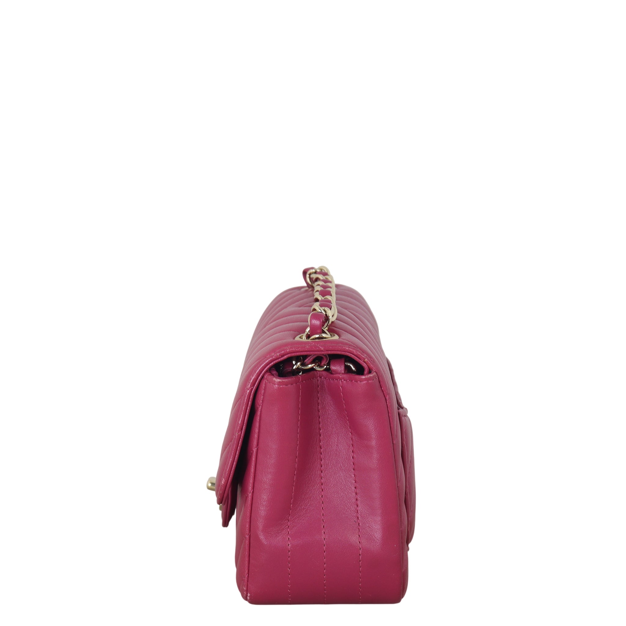 Chanel Classic Flap Mini Square Bag Chevron Lambskin