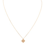 Van Cleef & Arpels Sweet Alhambra Textured 18k Rose Gold Pendant Necklace