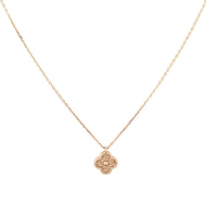 Van Cleef & Arpels Sweet Alhambra Textured 18k Rose Gold Pendant Necklace
