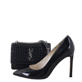 Saint Laurent Sunset Mini Croc-Embossed