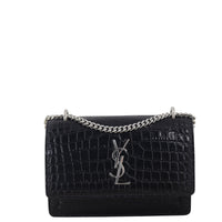 Saint Laurent Sunset Mini Croc-Embossed
