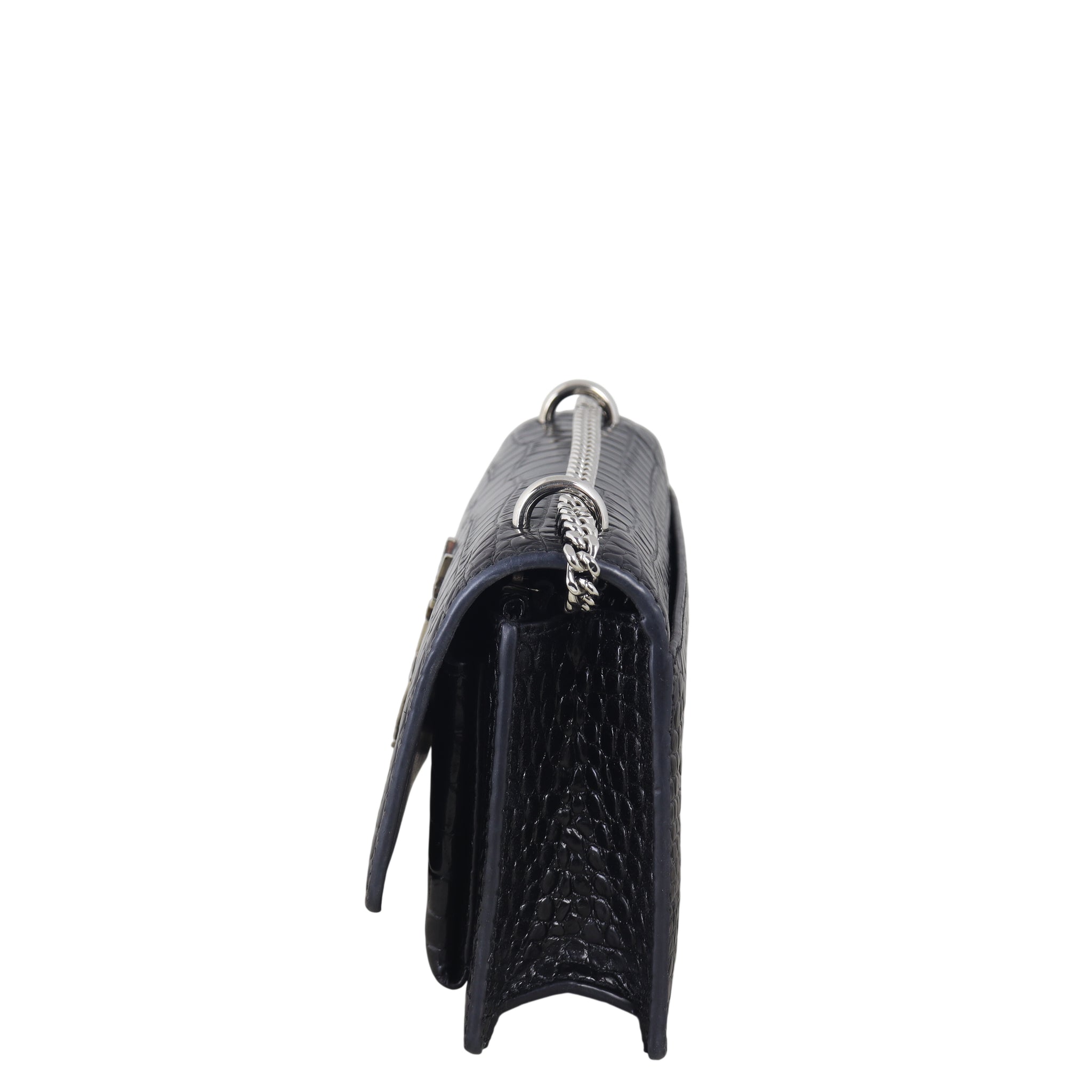 Saint Laurent Sunset Mini Croc-Embossed