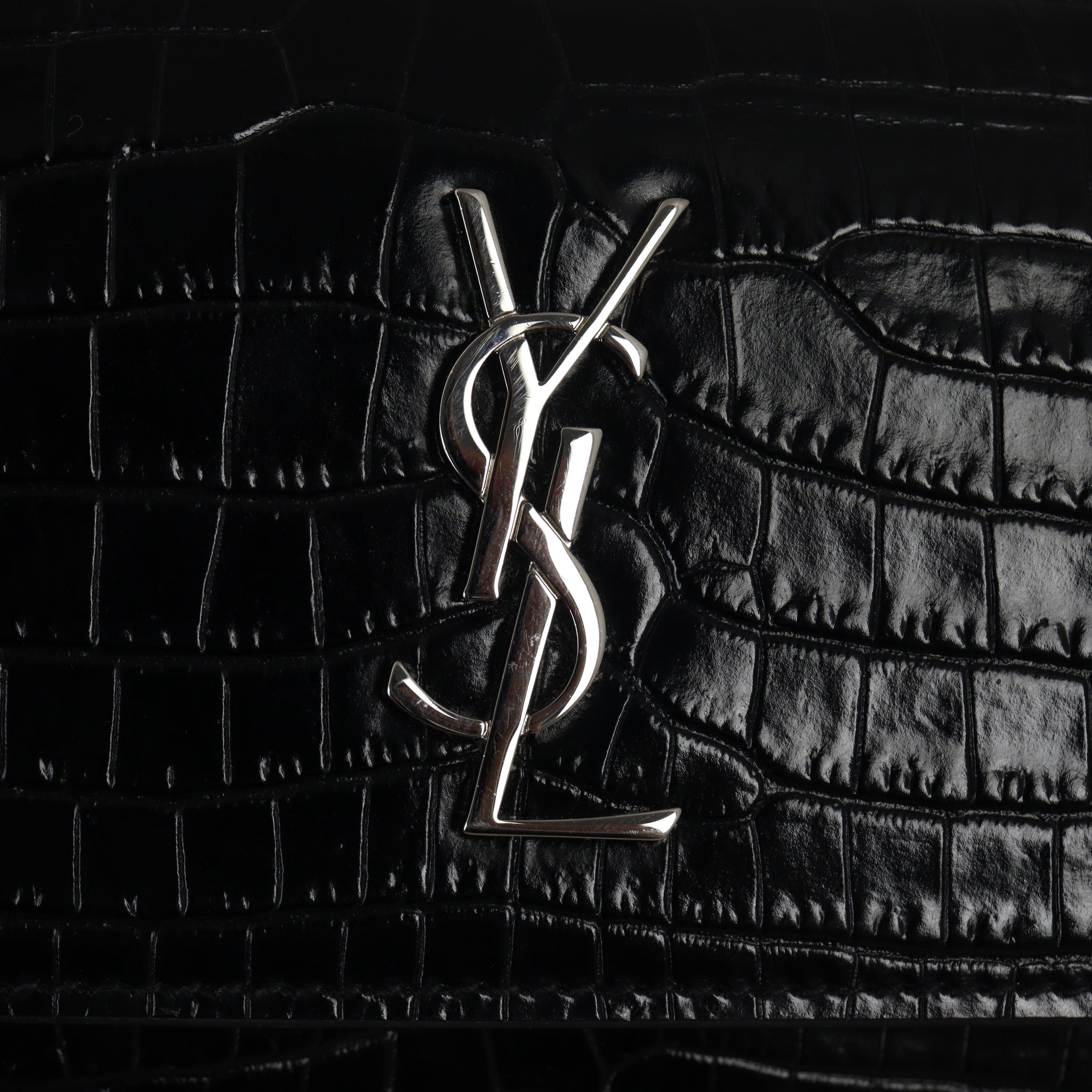 Saint Laurent Sunset Mini Croc-Embossed