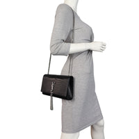 Saint Laurent Kate Tassel Chain Bag Medium Croc-Embossed