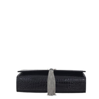 Saint Laurent Kate Tassel Chain Bag Medium Croc-Embossed