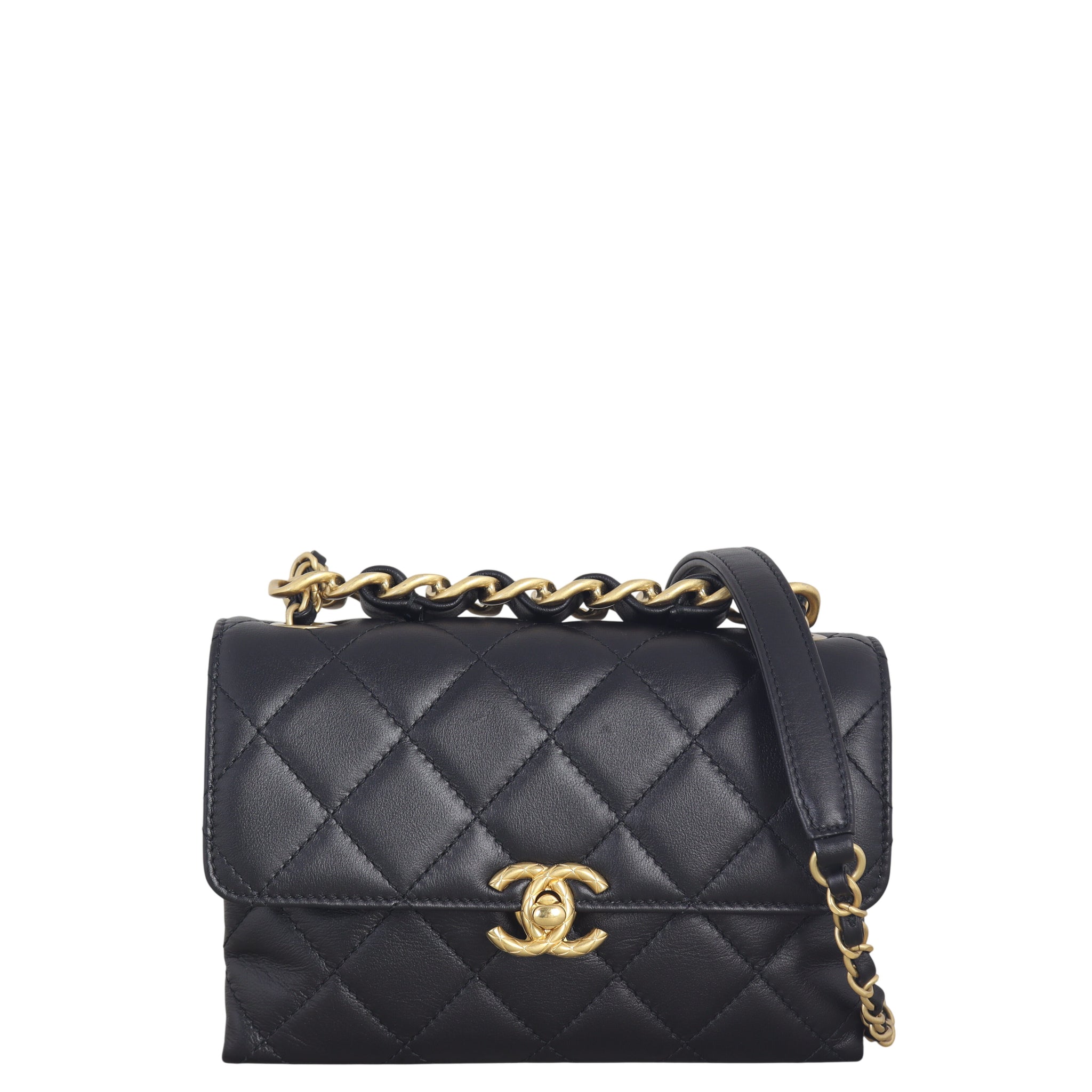 Chanel Chain Bar Top Handle Flap Bag