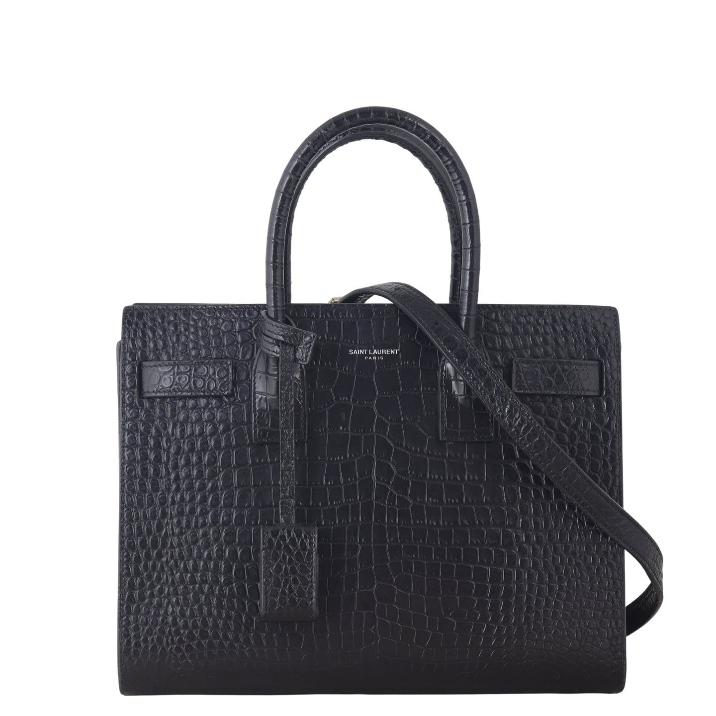 Saint Laurent Sac de Jour Baby Croc Embossed