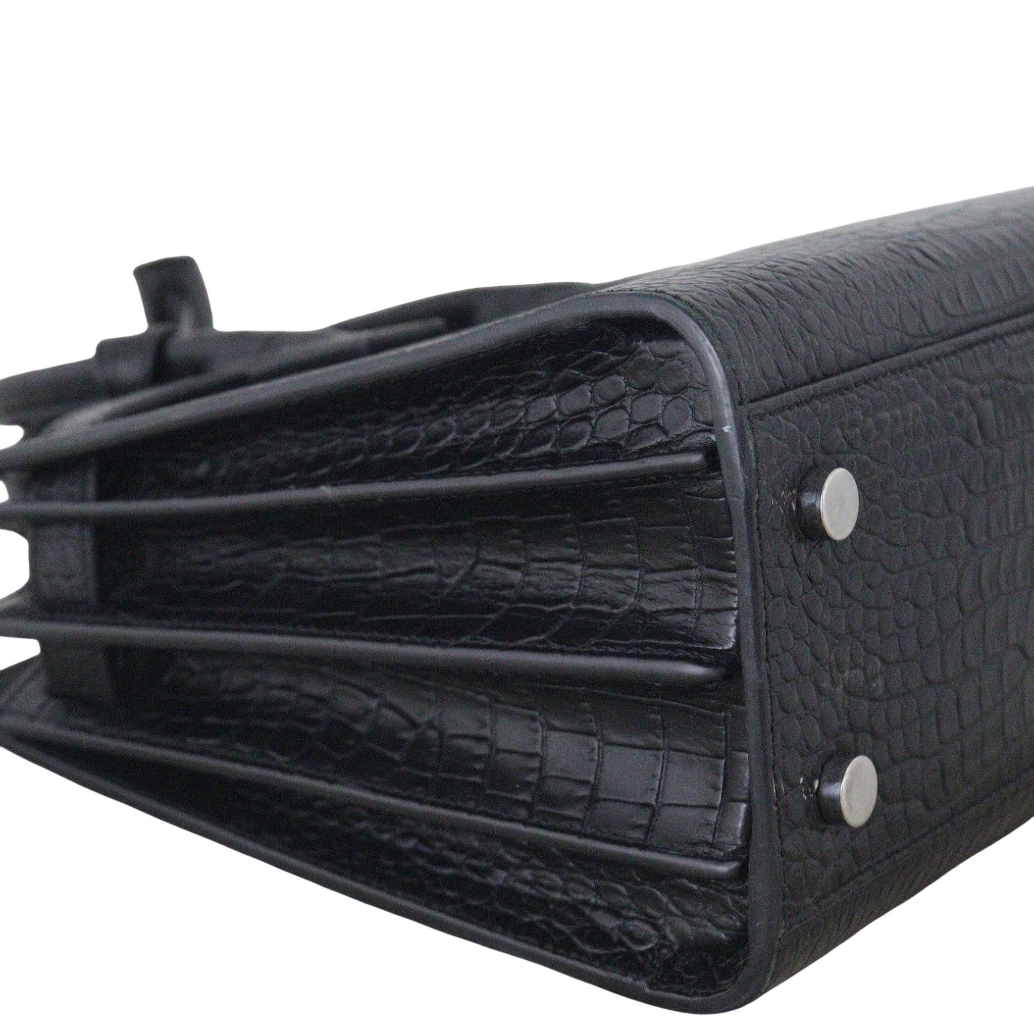 Saint Laurent Sac de Jour Baby Croc Embossed